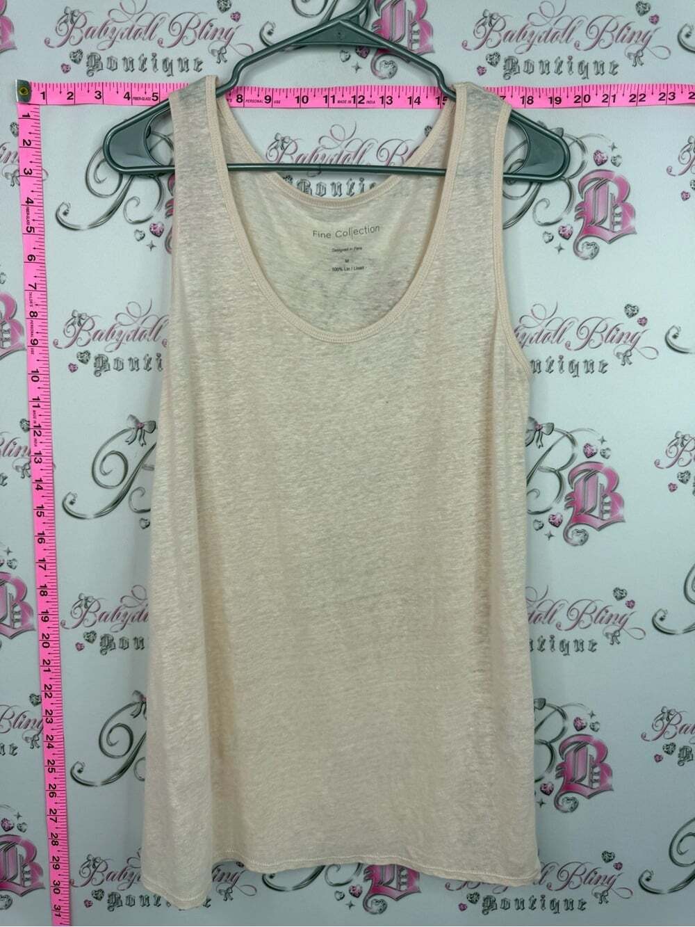 Fine collection linen designed in Paris Women's Cream Sleeveless Tank Top